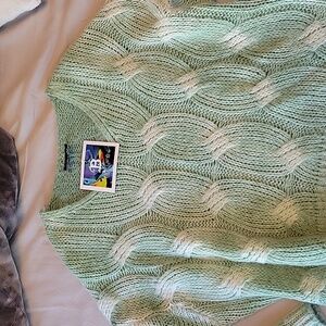 Light Green Cable Knit Sweater